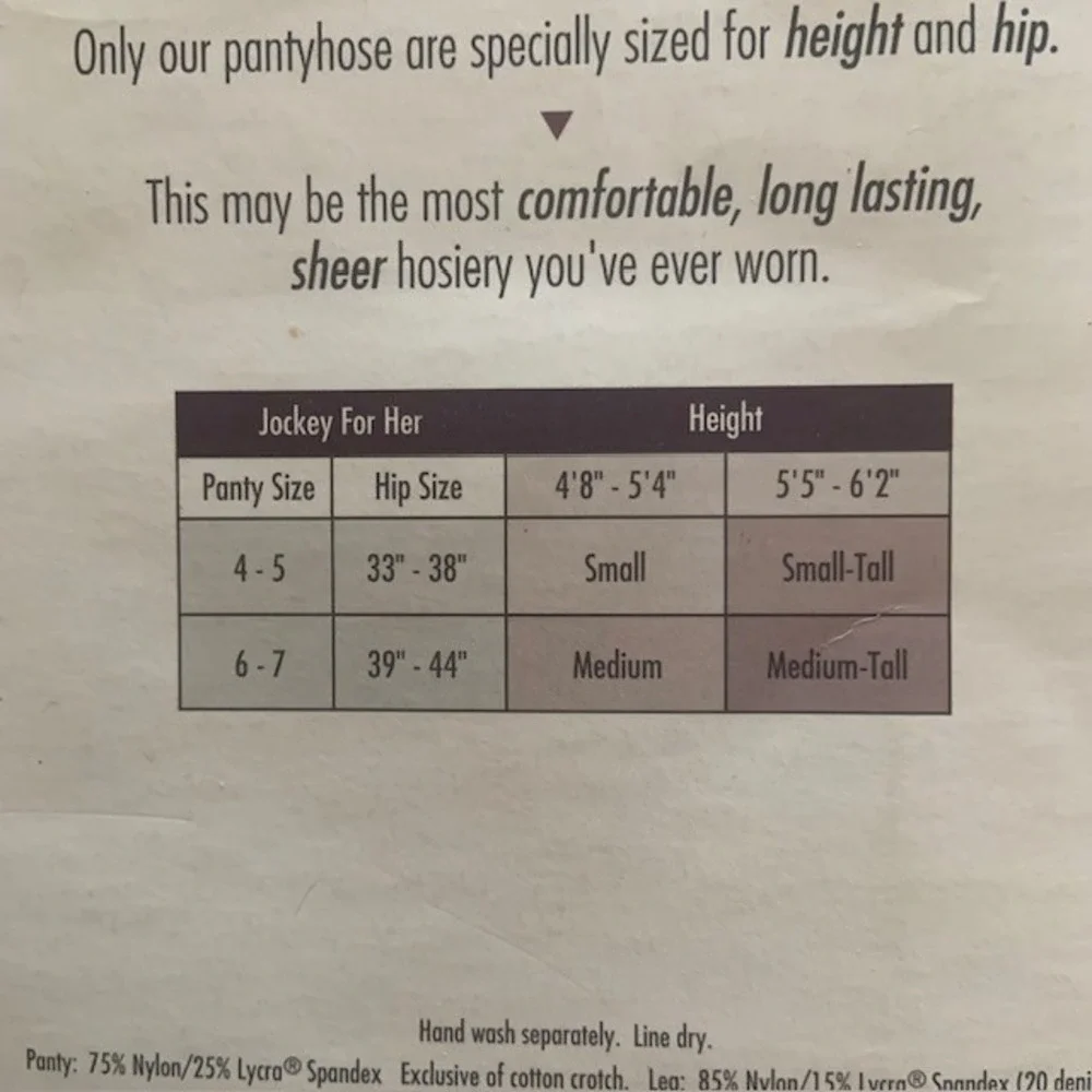 2PK Jockey For Her Control Top Pantyhose Medium Taupe New‎ Old Stock Made in USA